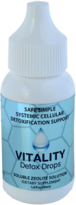Vitality detox drops soluble Zeolite Solution bottle